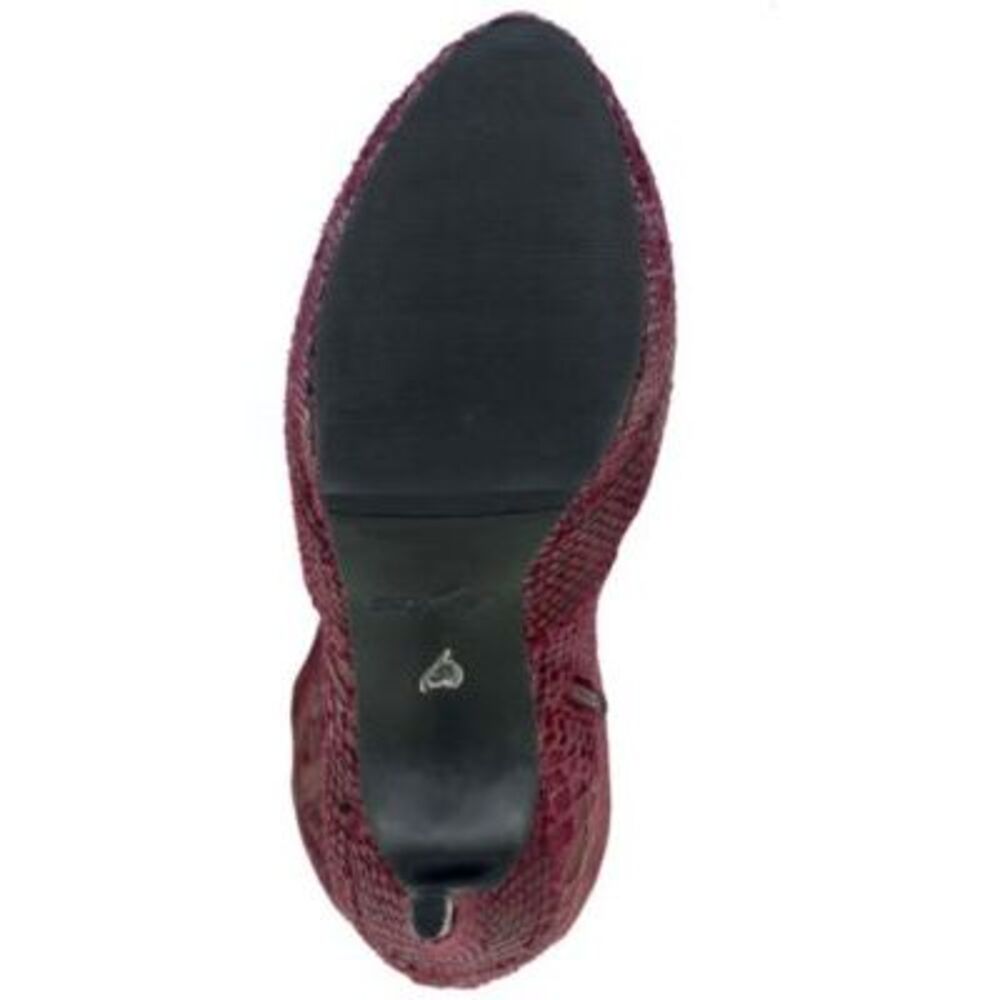 THALIA SODI Womens Burgundy 1" Platform Round Toe Stiletto Zip-Up Boots 6 M - Picture 3 of 4